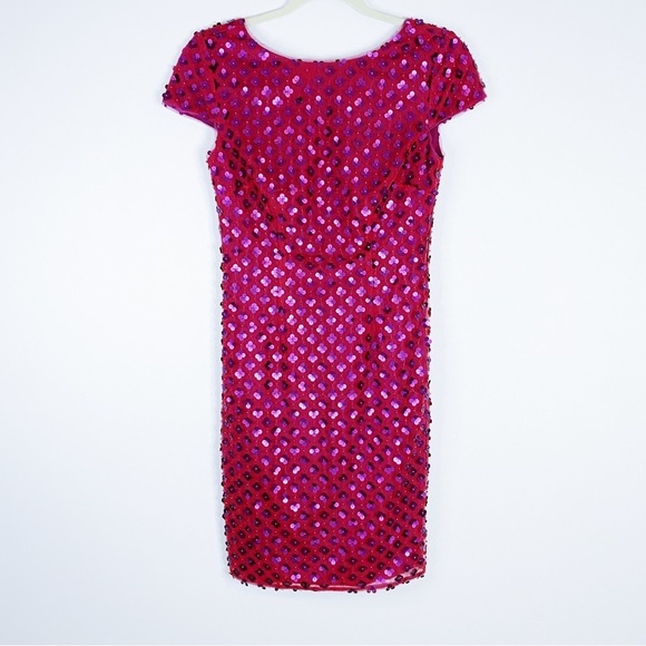 NEW Dress the Population - Magenta Floral Sequins Dress - Picture 1 of 4